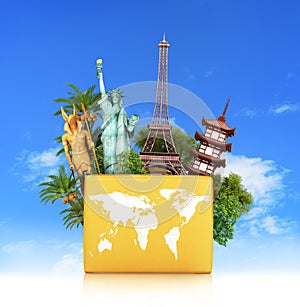 Travel the world monument concept,