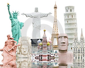 Travel the world monuments concept isolate