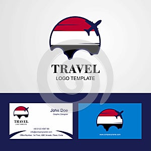 Travel Yemen Flag Logo and Visiting Card Design