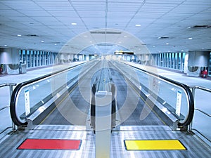 Travelator and long corridor