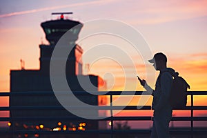 Traveler at the airport.