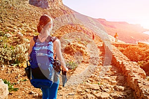 Traveler with backpack