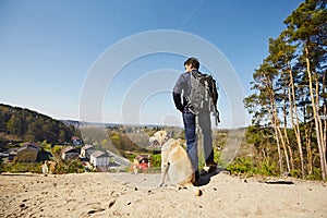 Traveler with dog