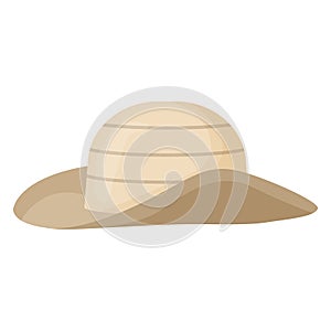 Traveler hat isolated on white background. Flat vector illustration.