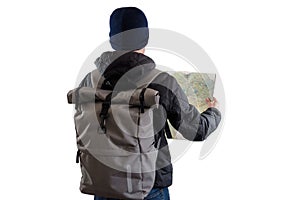 Traveler holds map