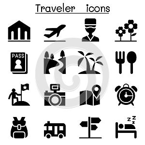 Traveler icon set