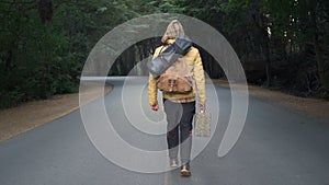 Traveler Walking On the Road