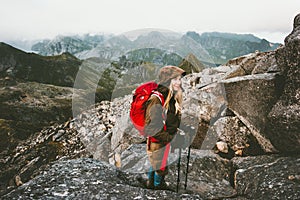 Traveler woman with backpack