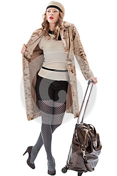 Traveler woman with a bag