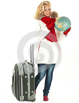 Traveler woman with a bag