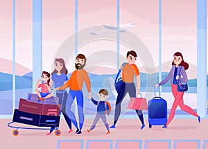 Travelers Airport Illustration