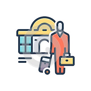 Color illustration icon for Travelers, sightseer and tourist