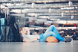 Travelers waiting for departure