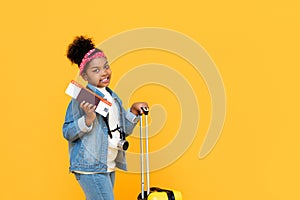 Traveling African American girl photo