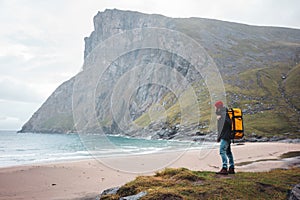 Traveling alone by the ocean sand heathy lifestyle active vacations