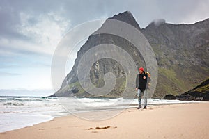 Traveling alone by the ocean sand heathy lifestyle active vacations