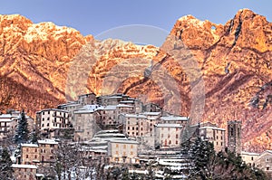 Traveling around the apuan alps in winter season, italy photo