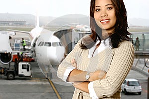 Traveling Asian businesswoman