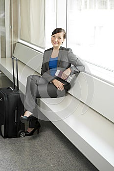 Traveling business woman