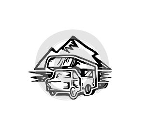 Traveling Camper Van Mountain