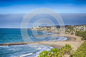 Traveling on Canary Islands. Picturesque View of Playa del Ingles Beach in Maspalomas at Gran Canaria in Spain