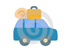 Traveling car single isolated icon with flat style