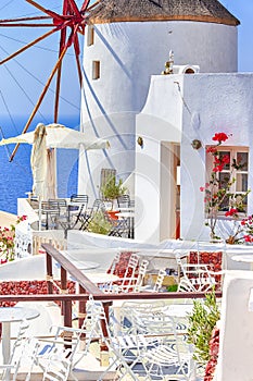 Traveling Concepts and Ideas. Picturesque View of Incredible Greek Traditional Houses of Oia or Ia at Santorini Island in Greece.