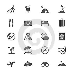 Traveling flat icons