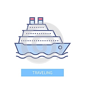 Traveling - modern colorful line design style icon
