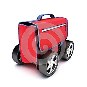 Traveling suitcase on wheels
