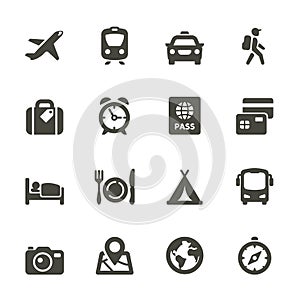 Cestovanie a doprava ikony 