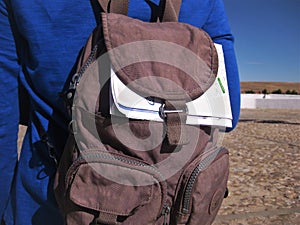 Traveling Woman backpack  stock photo