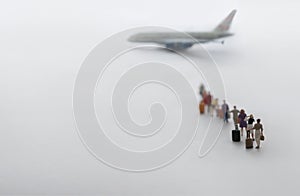 Travellers boarding flight