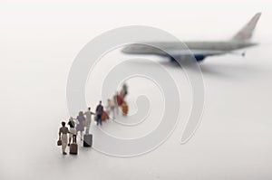 Travellers boarding flight
