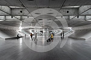 Travellers at a metro station