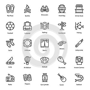 Travelling Accessories Flat Icons Pack