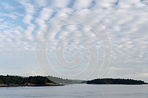 Travelling on ferry near Piers island and Lighthouse Point towards Tsawwassen terminal