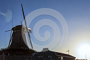 Travelling Ideas. View of Traditional Wooden Dutch Windmills