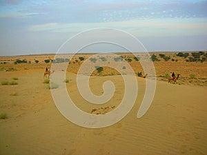 Travelling in indian desert during the day