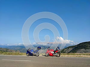 Travelling motorcycles on road