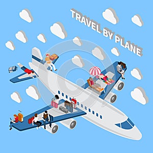 Travelling People Isometric Concept