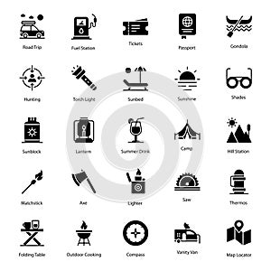 Travelling Transport Flat Icons Pack