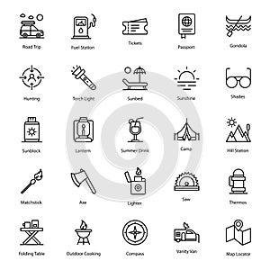 Travelling Transport Flat Icons Pack