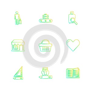 travelling , travel , location , navigation , shopping , eps icons set vector