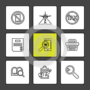 travelling , travel , location , navigation , shopping , eps icons set vector
