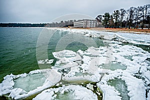 Traverse city michigan scenery around on lake michigan photo