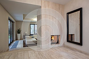 Travertine house: Entrance to living room photo