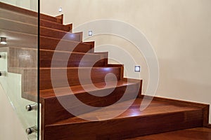 Travertine house- Stairs in close up