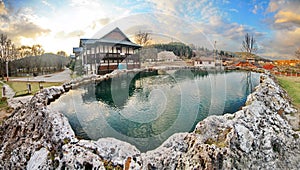 Travertine small lake - Crater, Vysne Ruzbachy, Slovakia