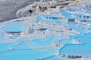 Travertine pools and terraces in Pamukkale photo